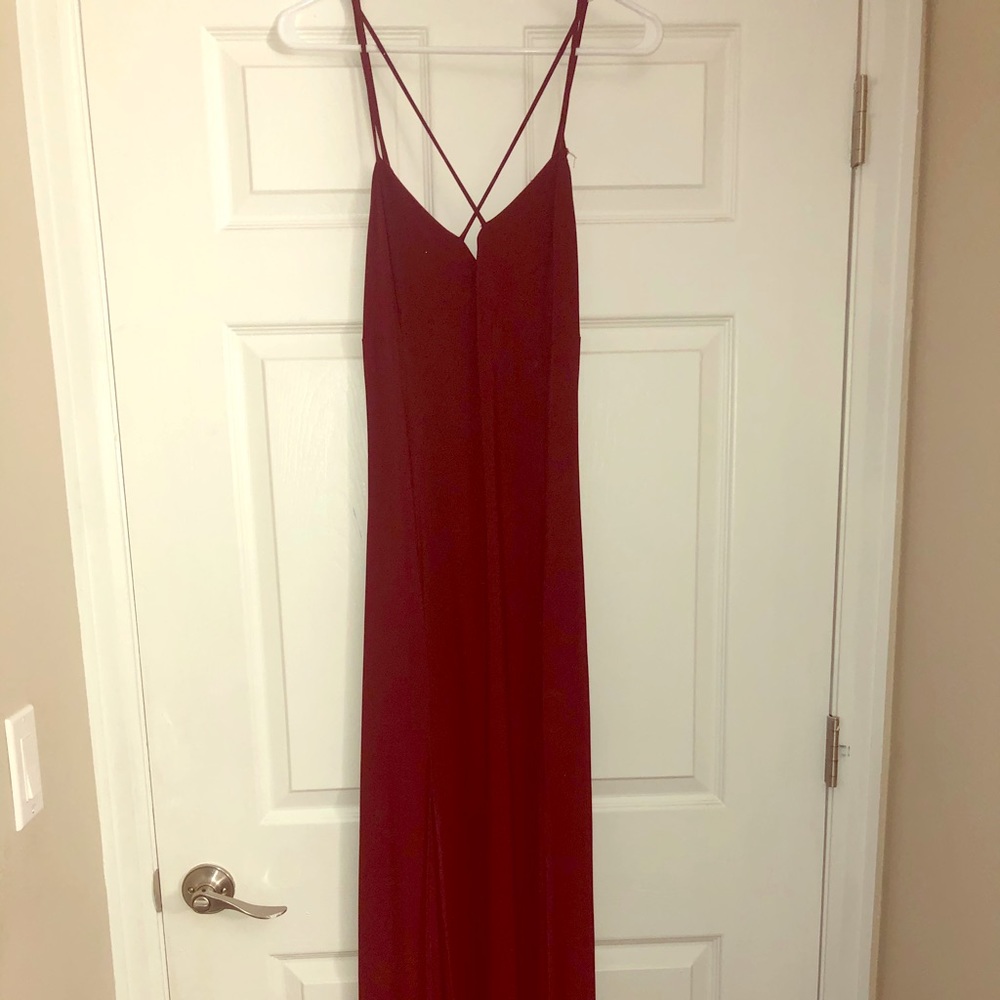 Long maroon dress